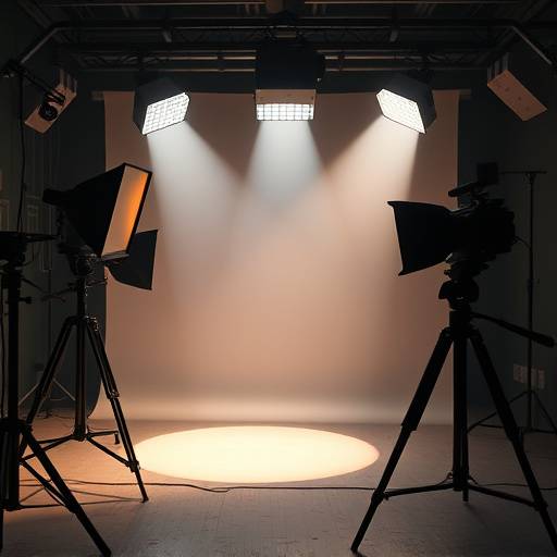 Example of three-point lighting setup on a film set.